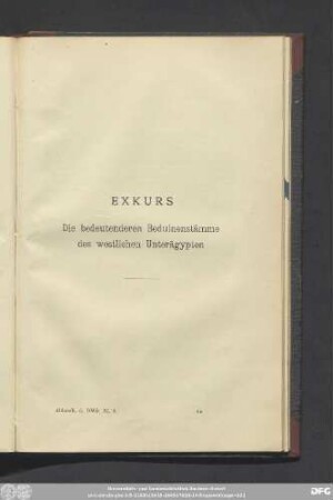 Exkurs Die bedeutenderen Beduinenstämme des westlichen Unterägypten