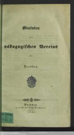 Statuten des Pädagogischen Vereins zu Dresden