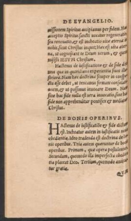 De Bonis Operibus.