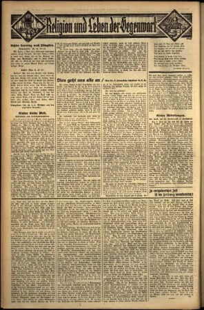 Zweite Ausgabe vom Sonntag, den 10. Juli 1932.