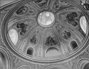 Kuppelausmalung in der Frauenkirche zu Dresden : Dresden-Altstadt. Frauenkirche (1726/1743; G. Bähr). Innenkuppel mit Ausmalung von Giambattista Grone (1734)