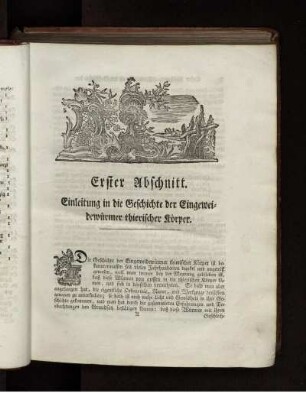 Erster Abschnitt. Einleitung in die Geschichte der Eingeweidewürmer thierischer Körper.