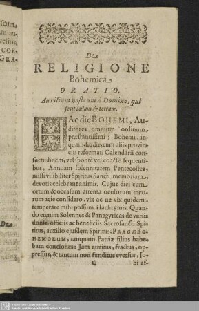 De Religione Bohemica Oratio