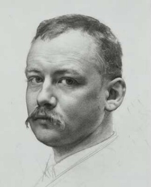 Karl Stauffer-Bern : Stauffer-Bern, Karl (1857-^1891): Selbstbildnis. Kreide; 338 x 281 mm. Dresden: Kupferstich-Kabinett C 1895-1 in C 194 (Singer 87 083)
