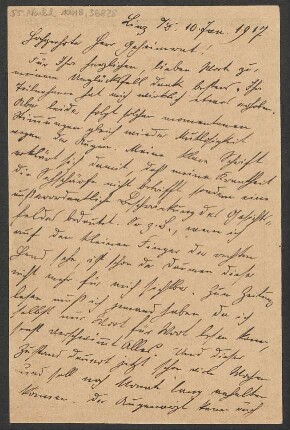 Brief an Ludwig Strecker <senior> an B. Schott's Söhne : 10.01.1917