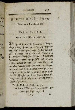 Fünfte Abtheilung. Von den Prosaisten.