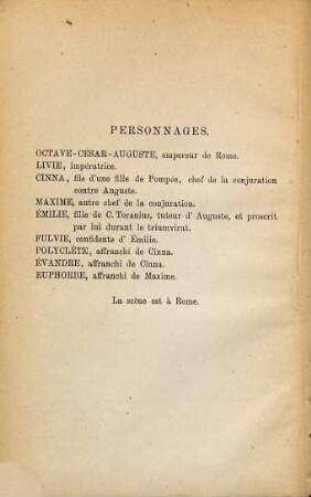 Cinna ou la clémence d'Auguste : Tragédie de Pierre Corneille. Mit Einleitung und Anmerkungen herausgegeben von Dr. Wilh. Herding, K. Gymn. - Prof. in Bamberg