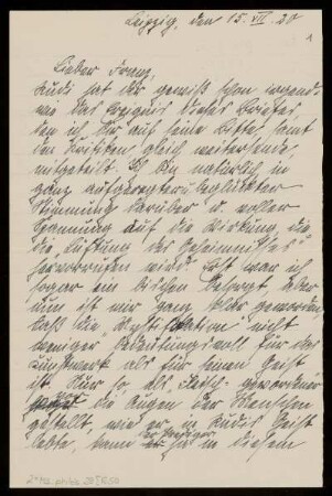 Brief von Helene Ehrenberg an Franz Rosenzweig
