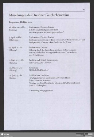 Mitteilungen des Dresdner Geschichtsvereins