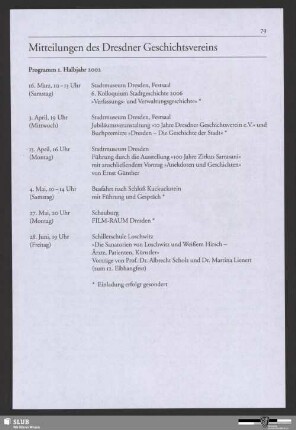 Mitteilungen des Dresdner Geschichtsvereins