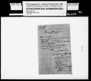 Erkrankung und Tod des Verwaltungsaktuars Lamparter sowie Wiederbesetzung des erledigten Verwaltungsaktuariats