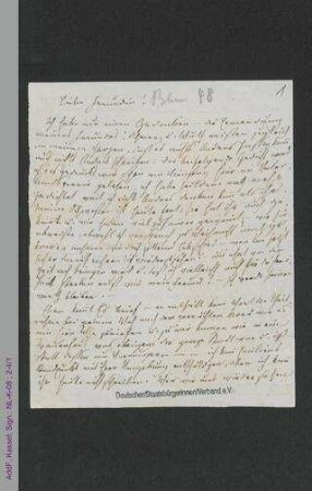 Brief von Louise Otto-Peters an eine Freundin