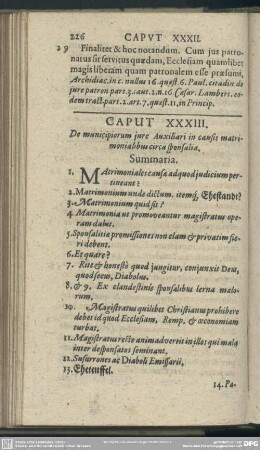 Caput XXXIII. De municipiorum iure Auxiliari in causis matrimonialibus circa sponsalia