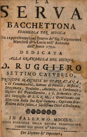La serva bacchettona : Commedia per musica