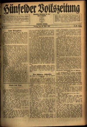 Ausgabe vom Freitag, den 21. Mai 1920.