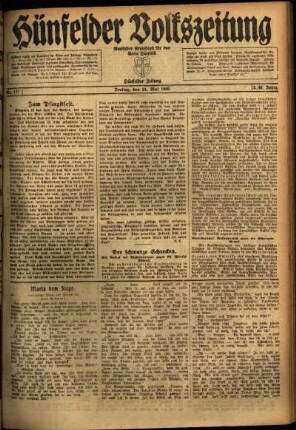 Ausgabe vom Freitag, den 21. Mai 1920.