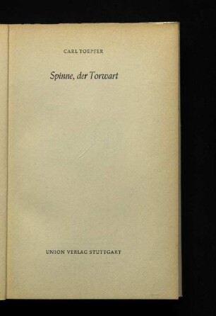 Spinne, der Torwart