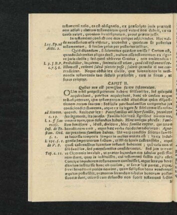 Caput II. Quibus non est permissum facere testamentum.