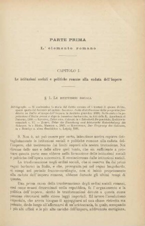 Parte prima. L'elemento romano