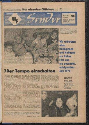 Betriebszeitung 'WF-Sender', Nr.38/1969 (19. Dezember 1969)
