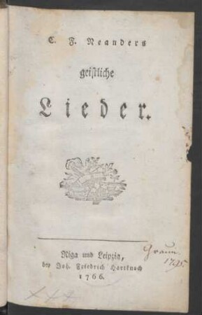 C. F. Neanders geistliche Lieder