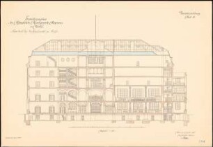 Unterrichtsanstalt des Kunstgewerbemuseums, Berlin Erweiterung: Längsschnitt 1:100