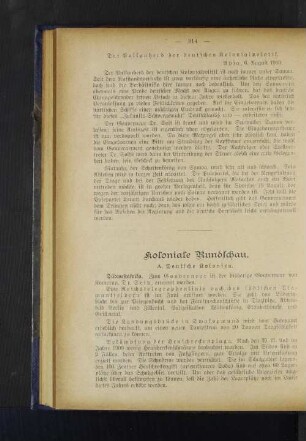 Koloniale Rundschau.