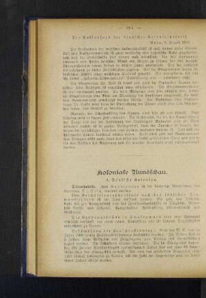 Koloniale Rundschau.