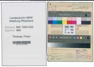 Entnazifizierung Franz Thomas , geb. 07.09.1912 (Geschaeftsinhaber)