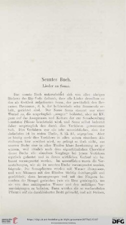 Neuntes Buch. Lieder an Soma