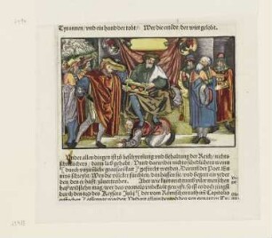 Furcht, aus: "OFFICIA M.T.C. EJn Bůch So Marcus Tullius Cicero der Römer zů seynem Sune Marco von den tugentsamen ämptern [...]", Augsburg 1533