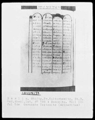 Sammelhandschrift — III, Benediktinerregeln, Folio 51recto-119verso — ---, Folio ---Weiheritus, Folio 54 verso - 57 recto