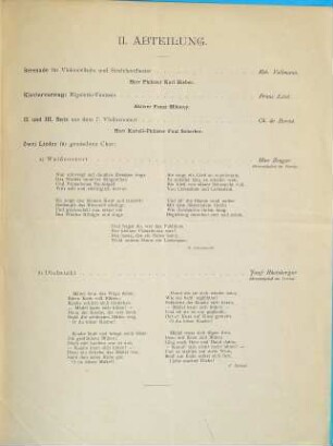 Programm zu dem am Mittwoch den 21. Februar 1894, abends 8 Uhr in den Central-Sälen stattfindenden Concerte des Akademischen Gesangvereins München