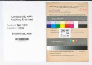 Entnazifizierung Adolf Brockmeyer, geb. 29.01.1916 (Foerster)