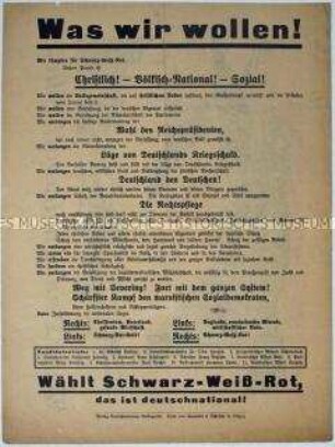 Illustriertes Flugblatt der DNVP zur Reichstagswahl 1924 (?)