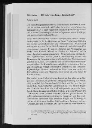 Fitzebutze - 100 Jahre modernes Kinderbuch