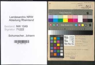 Entnazifizierung Johann Schumacher , geb. 24.11.1898 (Schlosser)