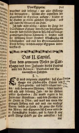 701-730, Das II. Capitel