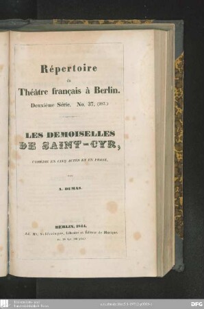 Les Demoiselles de Saint-Cyr : comédie en cinq actes et en prose