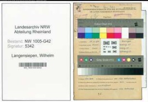 Entnazifizierung Wilhelm Langensiepen , geb. 25.06.1911 ()