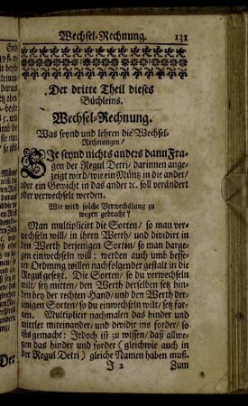 Wechsel-Rechnung