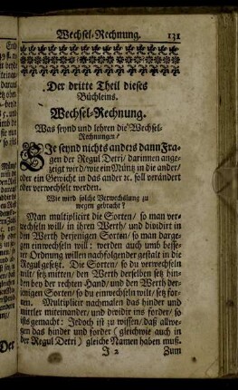 Wechsel-Rechnung