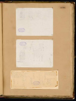 Skizzenbuch der italienischen Reise: Bl. 40: Pisa. 3 Skizzen: Baptisterium, Dom (Details)