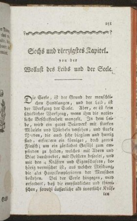 Sechs und vierzigstes Kapitel von der Wollust des Leibs und der Seele.