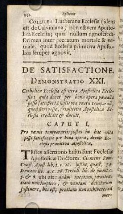 334-342, De Satisfactione. Demonstratio XXI. Cap. I. - III.