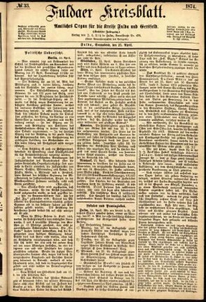 Ausgabe vom Samstag, den 25. April 1874.