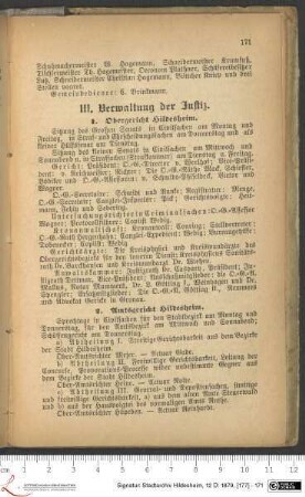 III. Verwaltung der Justiz.