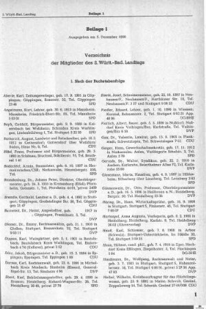 Verzeichnis der Mitglieder des 2. Württembergisch-Badischen Landtags