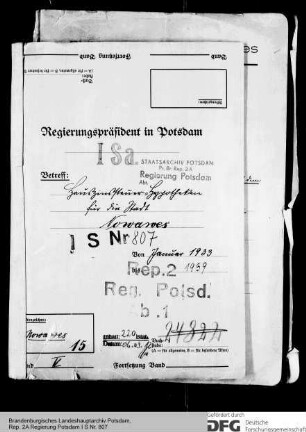 Hauszinssteuerhypotheken für Nowawes, ab 1938 Babelsberg