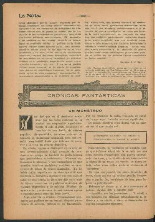 Crónicas fantásticas : Un monstruo
